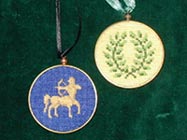 cross-stitched medallions