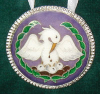 enamelled Laurel & Pelican combination medallion