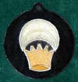 enamelled Silver Crescent medallion - black background