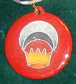 enamelled Silver Crescent medallion - red background